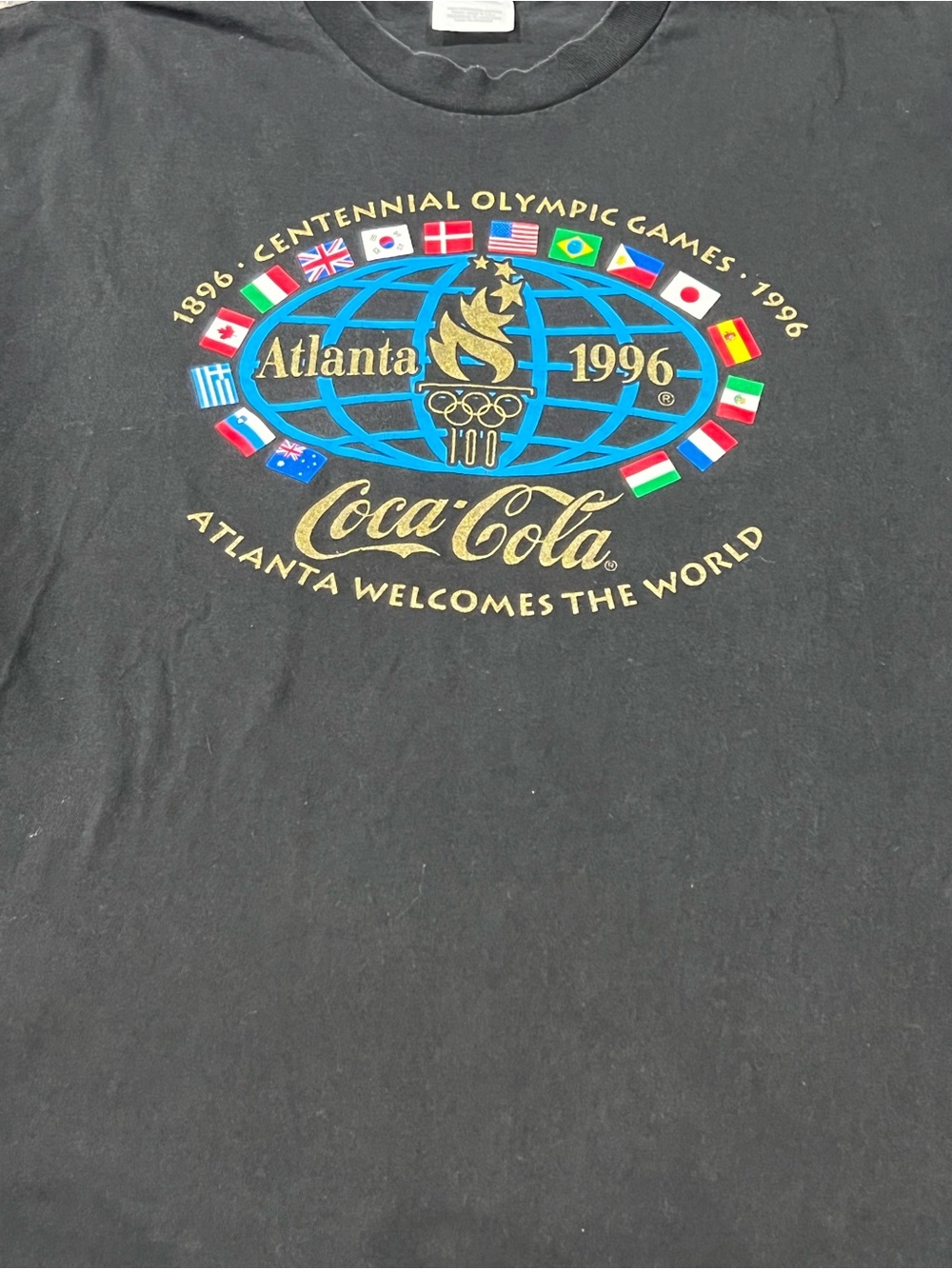 Vtg 1996 Atlanta USA Centennial Olympic Games Shirt Coca-Cola Size Large - Picture 5 of 8